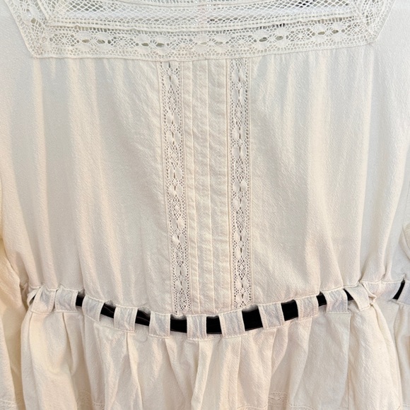 Free People Cream Dress with Black Accents - Picture 4 of 6